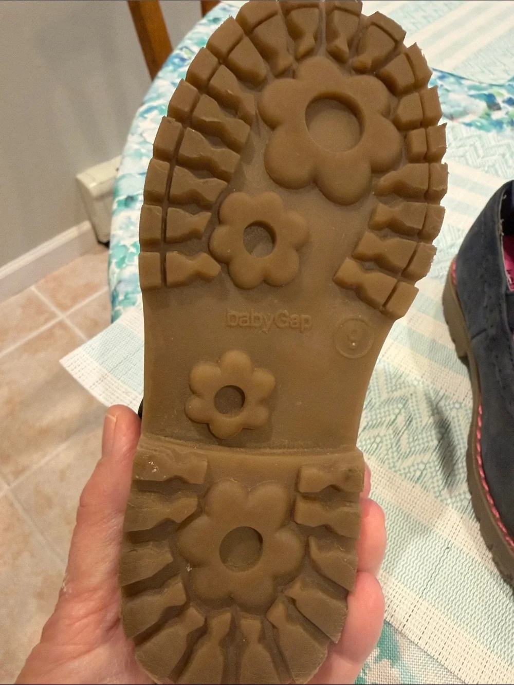 GAP Navy Mary Jane Shoes with Pink Insole Toddler size 9